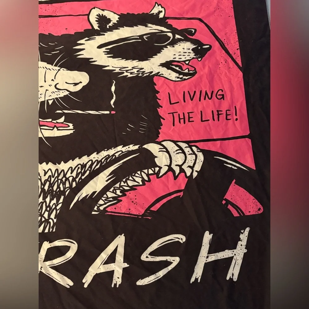 Raccoon and Opossum Large Wall Tapestry Live Fast Eat Trash